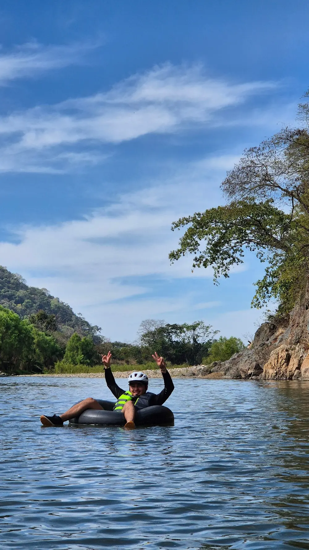 Family river tubing near Puerto Vallarta