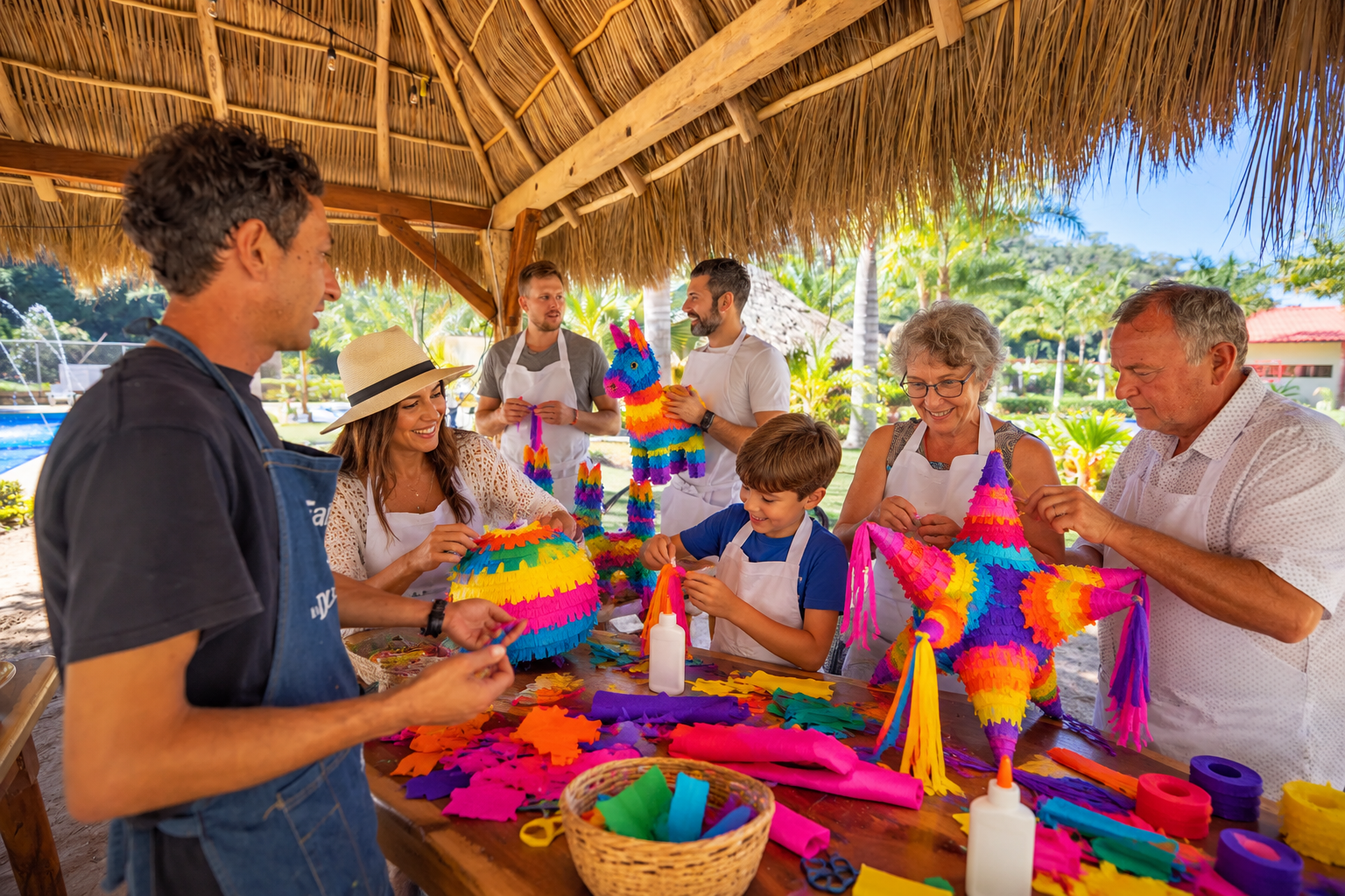 Making a traditional Mexican piñata