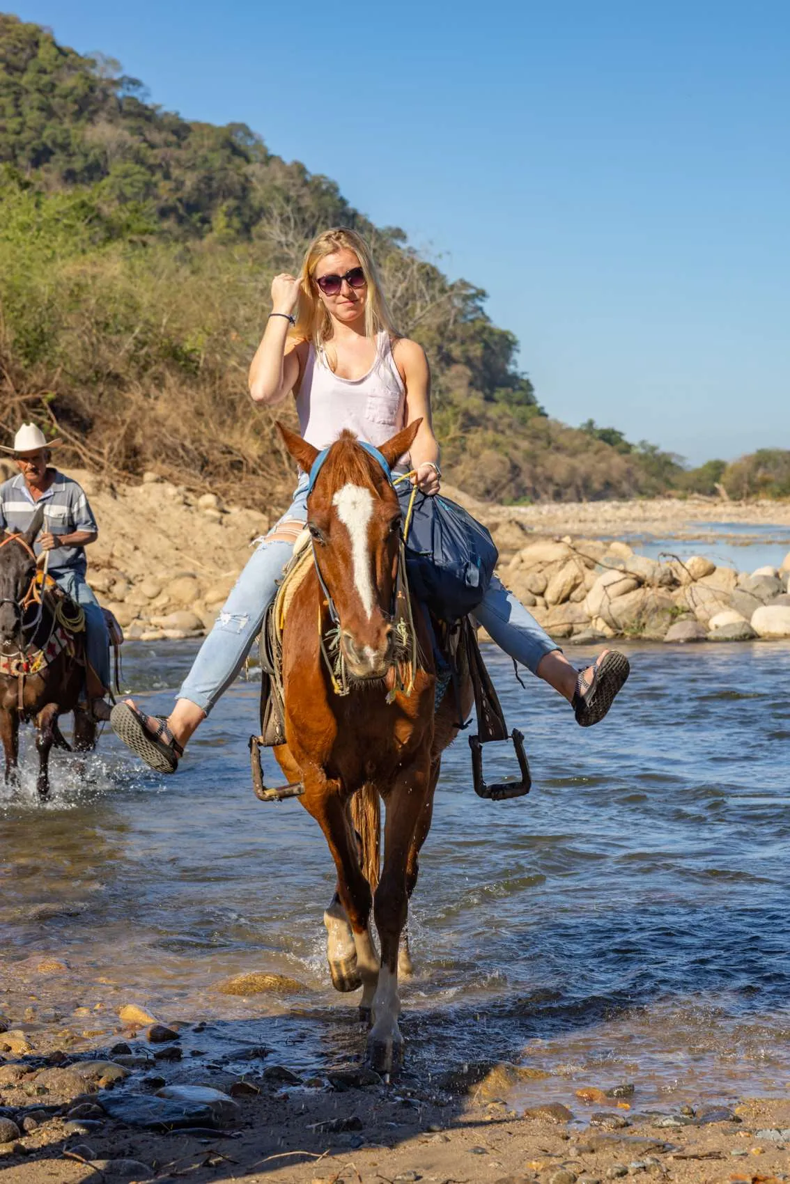Horseback riding tour group